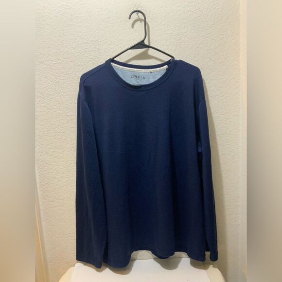 Orvis Long Sleeve Blue Sweat Shirt Size XL - Picture 1 of 9
